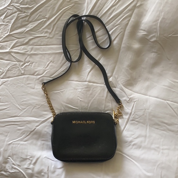 Michael Korda Black Side Body Bag Gold - Picture 2 of 3